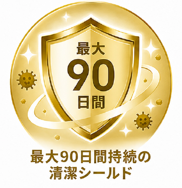 最大90日間持続の清潔シールド