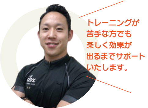 トレーニングが苦手な方でも楽しく効果が出るまでサポートいたします。