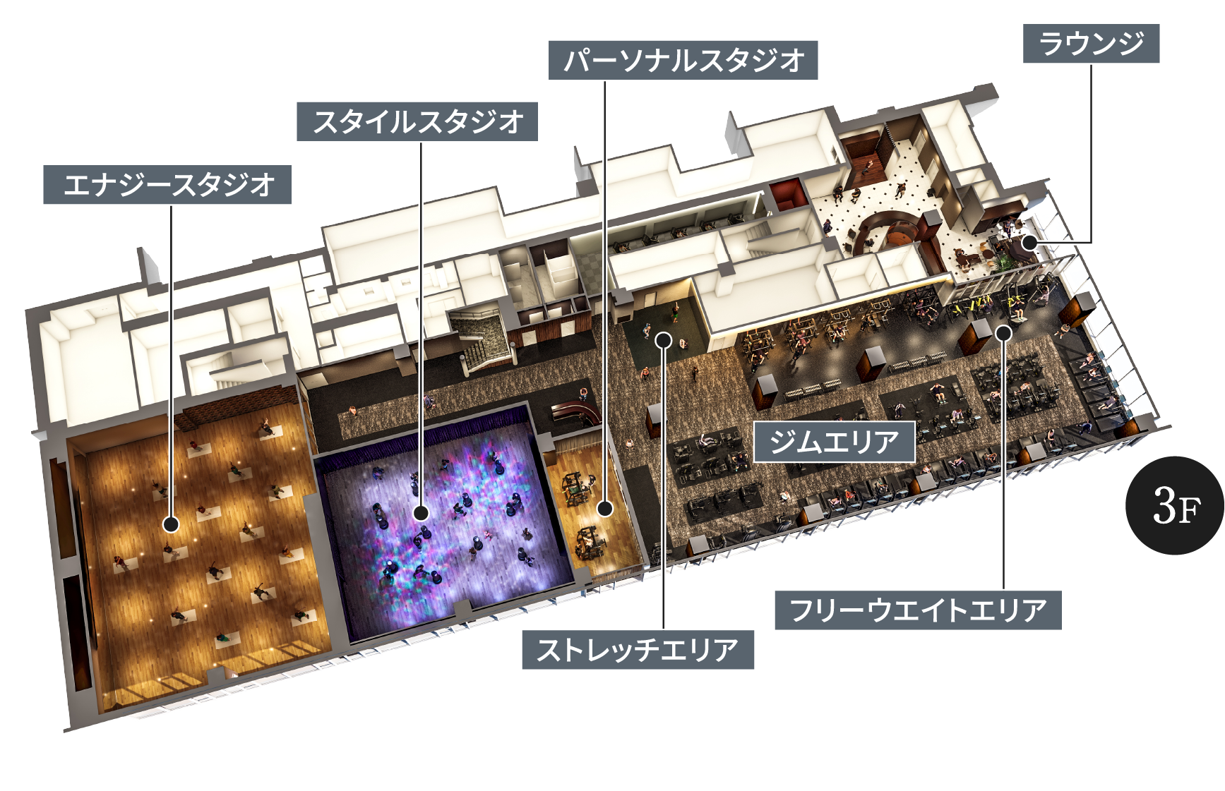 アイスクススポーツクラブ 3階 フロアマップ