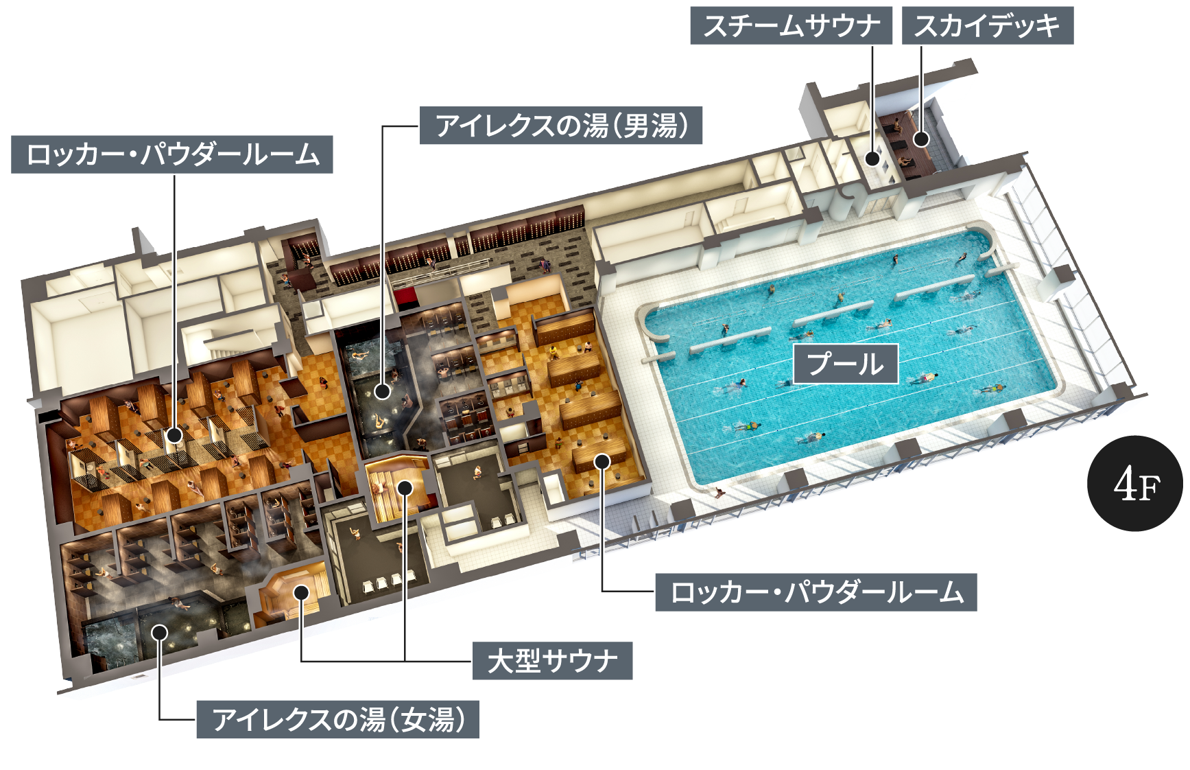 アイスクススポーツクラブ 4階 フロアマップ
