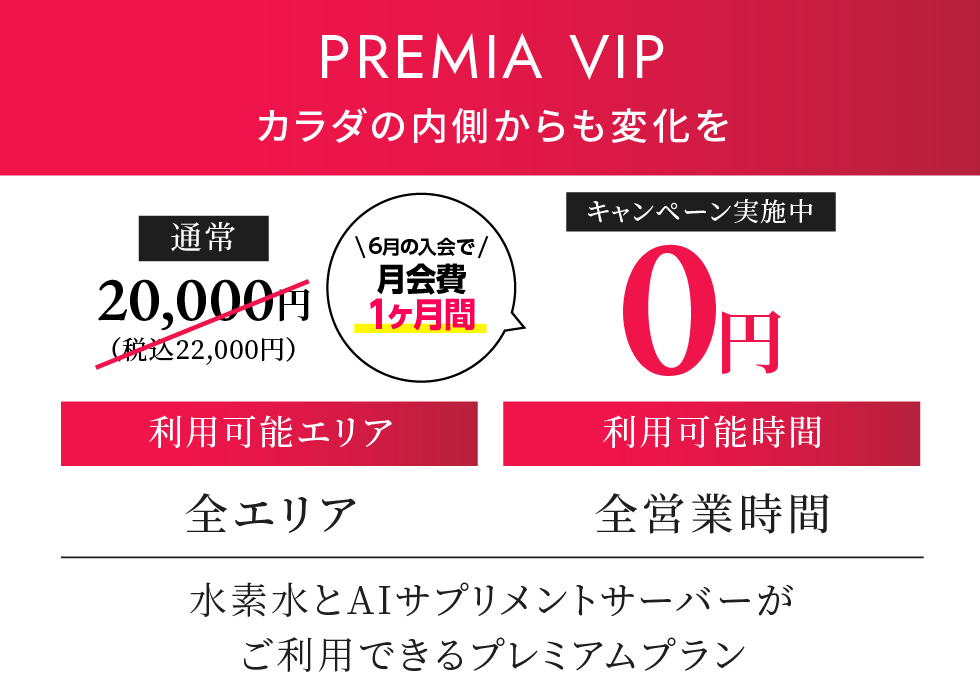 PREMIA VIP 月契約22,000円（税込）
