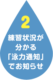 練習状況が分かる「泳力通知」でお知らせ